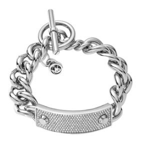 Michael Kors Silver Pave Toggle Bracelet NWOT